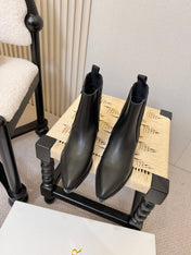 DIOR 26S BLOCK HEEL CHELSEA ANKLE BOOTS IN BLACK CALFSKIN