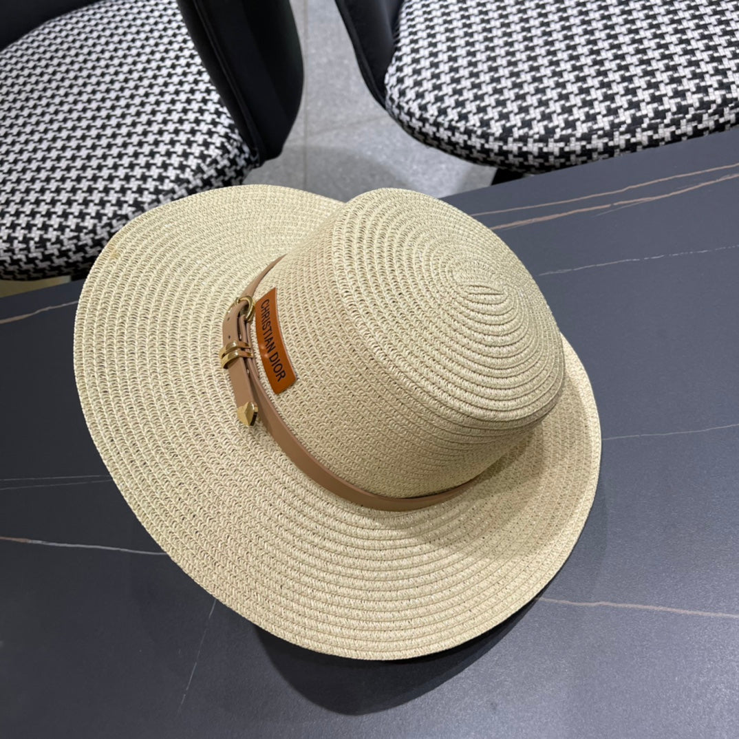DIOR 26S STRAW BOATER HAT STYLE 194