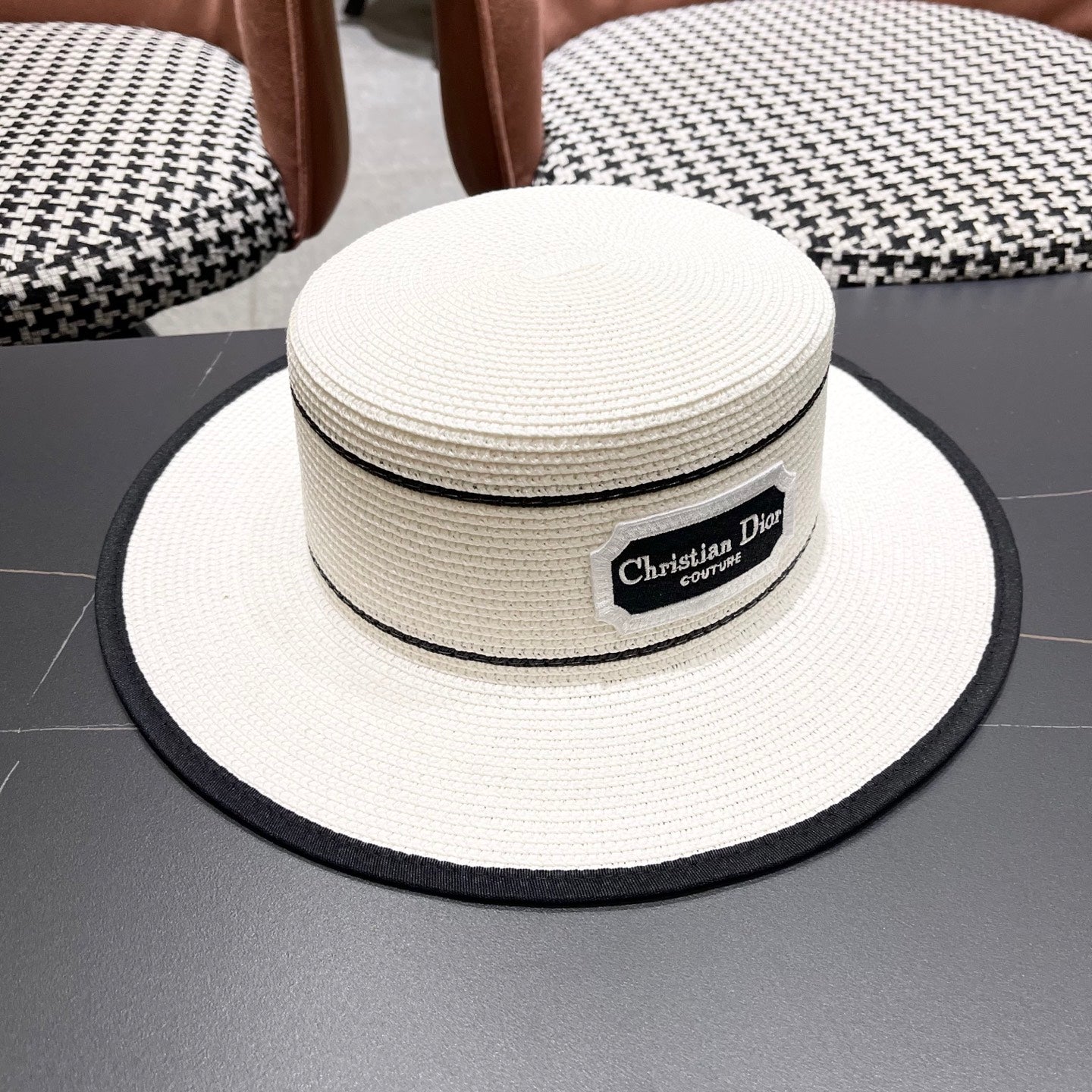 DIOR 26S STRAW BOATER HAT STYLE 131