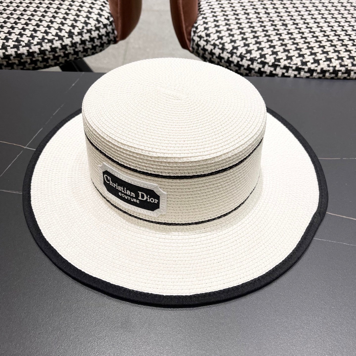 DIOR 26S STRAW BOATER HAT STYLE 131