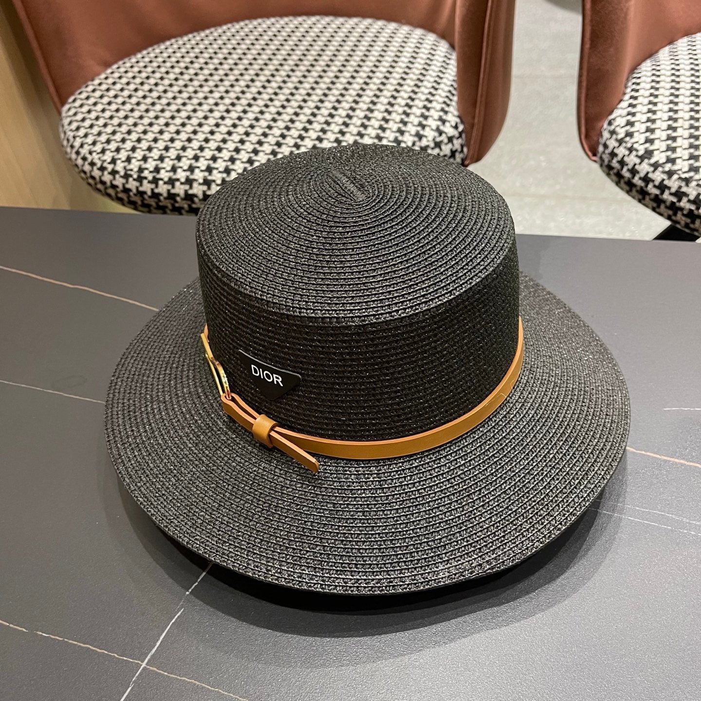DIOR 26S STRAW BOATER HAT STYLE 192