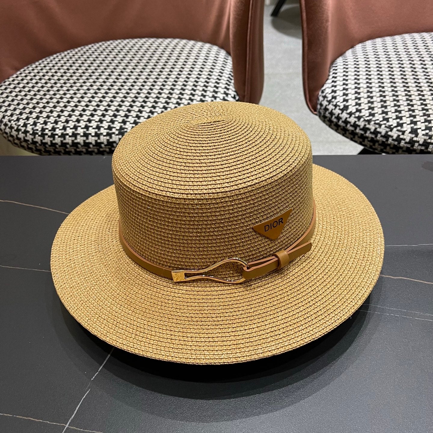 DIOR 26S STRAW BOATER HAT STYLE 201