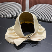 CELINE 26S STRAW CROWN RUFFLE-BRIM SUN HAT STYLE 111