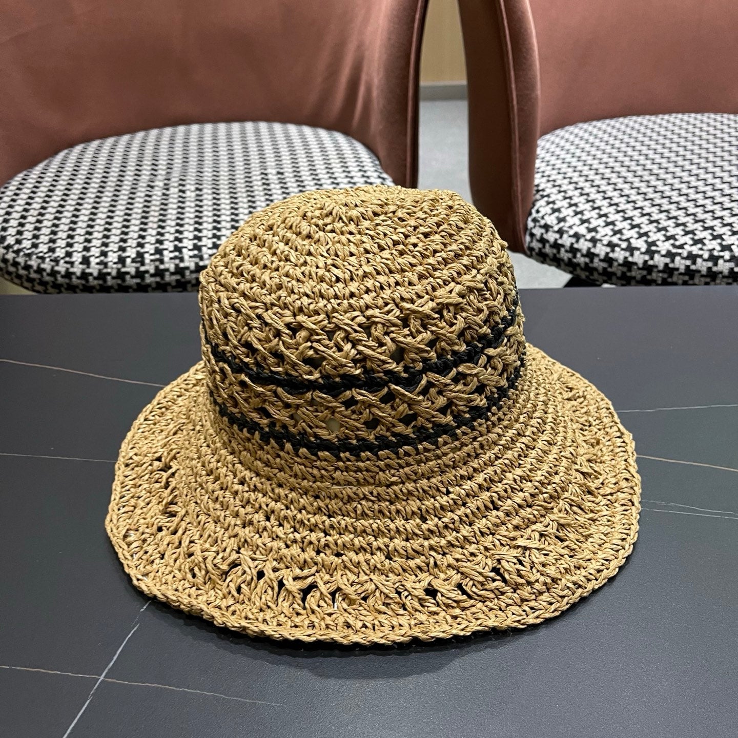 CHANEL 26S RAFFIA BUCKET HAT 335843
