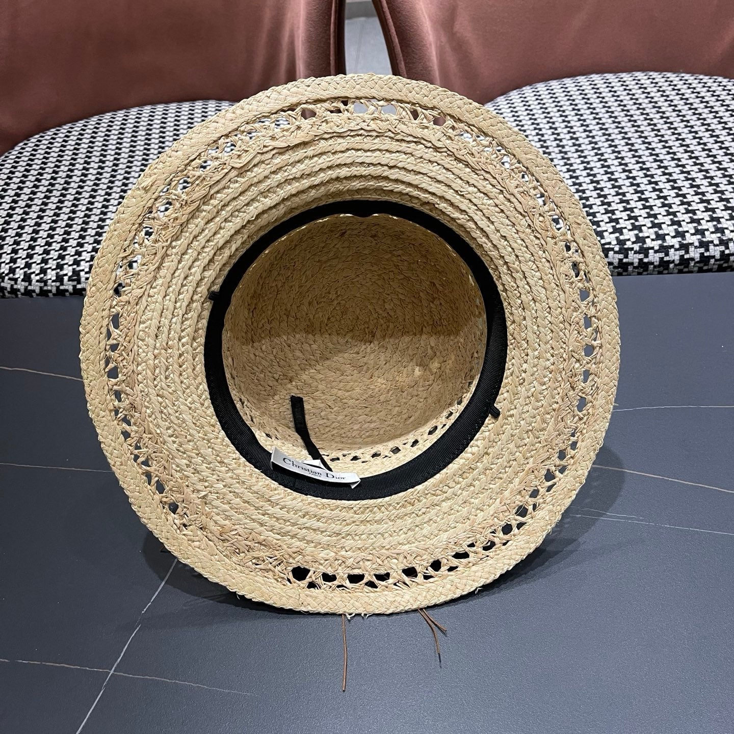 DIOR 26S STRAW BOATER HAT STYLE 211