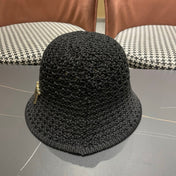 DIOR 26S CROCHET STRAW BUCKET HAT STYLE 218
