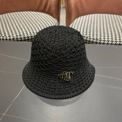 DIOR 26S CROCHET STRAW BUCKET HAT STYLE 218