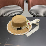 DIOR 26S LACE TRIM STRAW SUN HAT STYLE 197