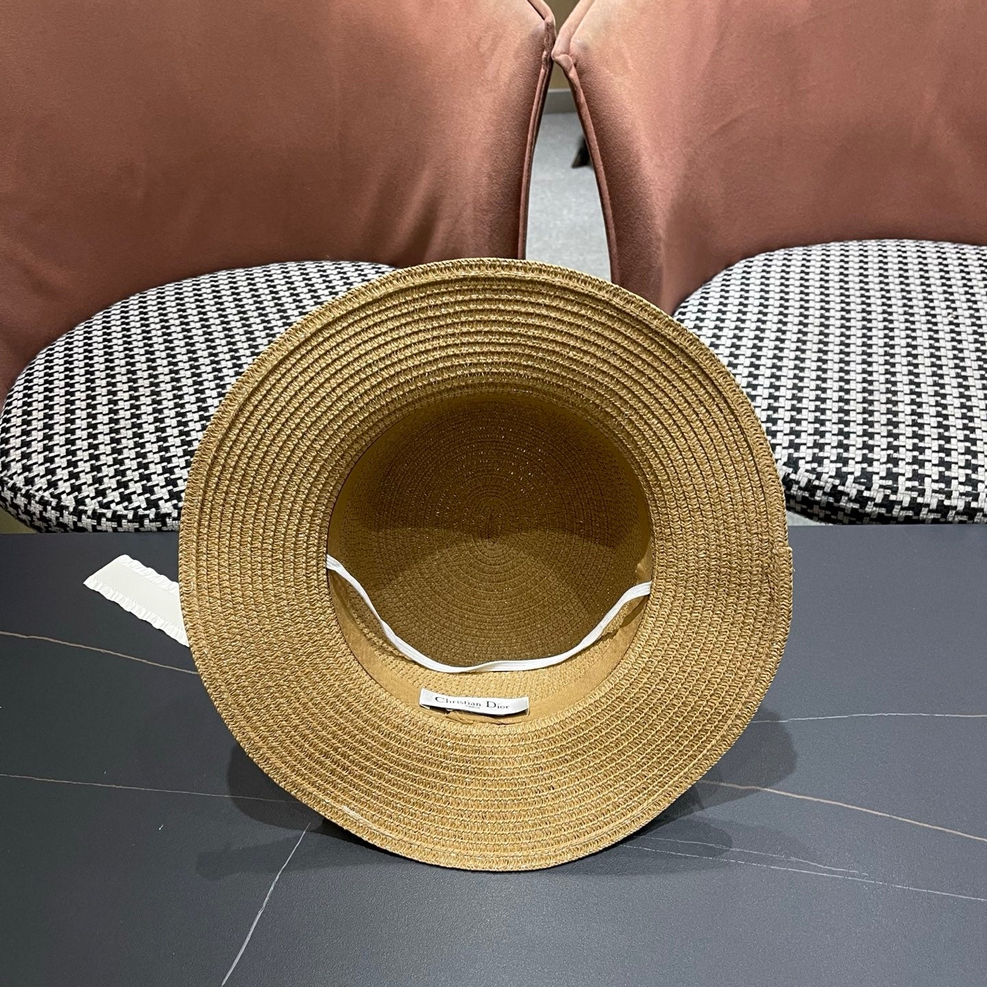 DIOR 26S LACE TRIM STRAW SUN HAT STYLE 197