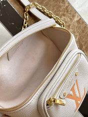 MINI BUMBAG 17 IN WHITE ORANGE MONOGRAM EMPREINTE LEATHER GOLD HARDWARE