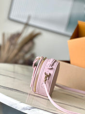 MINI BOITE CHAPEAU 13 IN LIGHT PINK MONOGRAM PERFORATED CALFSKIN