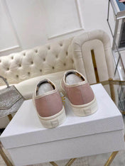 DIOR 26S LOW-TOP SNEAKERS IN LIGHT PINK DIOR OBLIQUE CANVAS