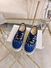 DIOR 26S LOW-TOP SNEAKERS IN BLUE DIOR OBLIQUE CANVAS