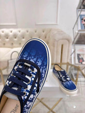 DIOR 26S LOW-TOP SNEAKERS IN BLUE DIOR OBLIQUE CANVAS