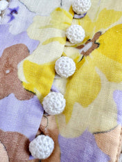 V-NECK FLORAL PRINT DRESS WITH LACE DETAIL