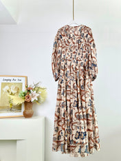 ZIMMERMANN TIERED PLEATED MIDI DRESS 270241