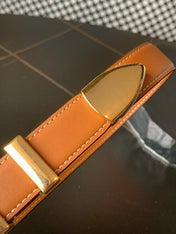 Medium Western Belt 25mm In Brown Calfskin Ghw