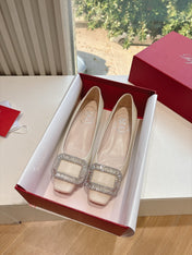 BELLE VIVIER BALLERINAS IN PARCHMENT BEIGE SMOOTH LAMBSKIN