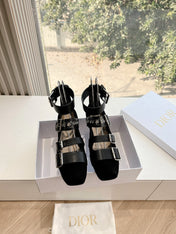 PUNK BALLET FLAT IN BLACK SUEDE AND CALFSKIN