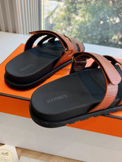 CHYPRE SANDAL IN PECAN BROWN LIZARD SKIN