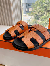 CHYPRE SANDAL IN VIVID ORANGE GRAINED CALFSKIN