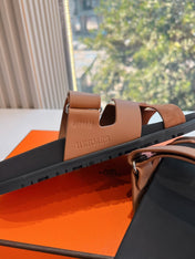 CHYPRE SANDAL IN BRONZE BROWN SUEDE AND CALFSKIN