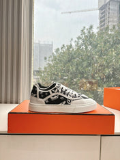 GET SNEAKER IN BLACK MIX WHITE MAXI CANVAS AND CALFSKIN