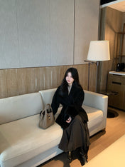 MAX MARA 25S CASHMERE COAT WITH FOX FUR TRIM 203