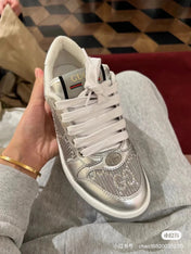 GG SCREENER SNEAKER SILVER CALFSKIN UNIQUE
