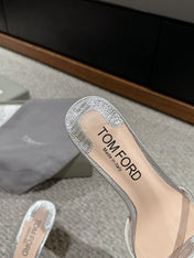 WHITNEY HIGH 6 CM MULE IN SILVER CROCODILE LEATHER