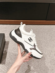 CC CLASSIC SNEAKER IN WHITE MIX BLACK LAMBSKIN
