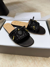 DIOR 26S DWAY CANNAGE SLIDE IN BLACK LAMBSKIN