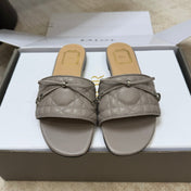 DIOR 26S DWAY CANNAGE SLIDE IN MUSHROOM GREY LAMBSKIN