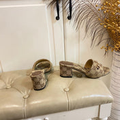 GUCCI 26S HIGH-HEELED SANDALS 65 MM IN DARK BEIGE CANVAS