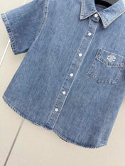CELINE 26S SHORT SLEEVE DENIM SHIRT 321