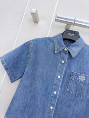 CELINE 26S SHORT SLEEVE DENIM SHIRT 321