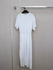 RALPH LAUREN 26S WHITE WAIST-TIED DRESS 455