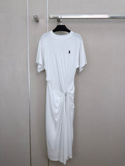 RALPH LAUREN 26S WHITE WAIST-TIED DRESS 455