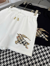 COTTON SHORTS WITH SIGNATURE EMBROIDERY