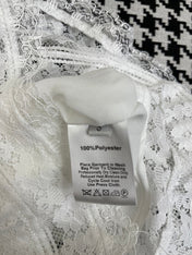 DIOR NEW DESIGN V-NECK LACE BLOUSE WITH PUFF SLEEVES