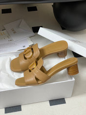 DIOR HIGH HEEL CLASSIC MONTAIGNE 40 MM 25S IN LIGHT BROWN LAMBSKIN WITH CD LOGO
