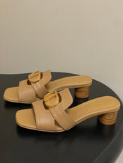DIOR HIGH HEEL CLASSIC MONTAIGNE 40 MM 25S IN LIGHT BROWN LAMBSKIN WITH CD LOGO