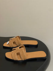 HM 25S ORAN SANDAL IN LIGHT BROWN SUEDE AND LAMBSKIN