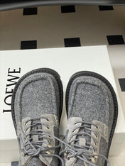 LOEWE 26S ANKLE BOOTS IN GRAY FABRIC