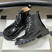 LOEWE 26S ANKLE BOOTS IN BLACK PATENT CALFSKIN