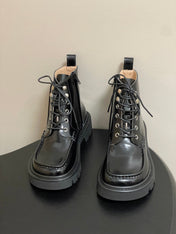 LOEWE 26S ANKLE BOOTS IN BLACK PATENT CALFSKIN