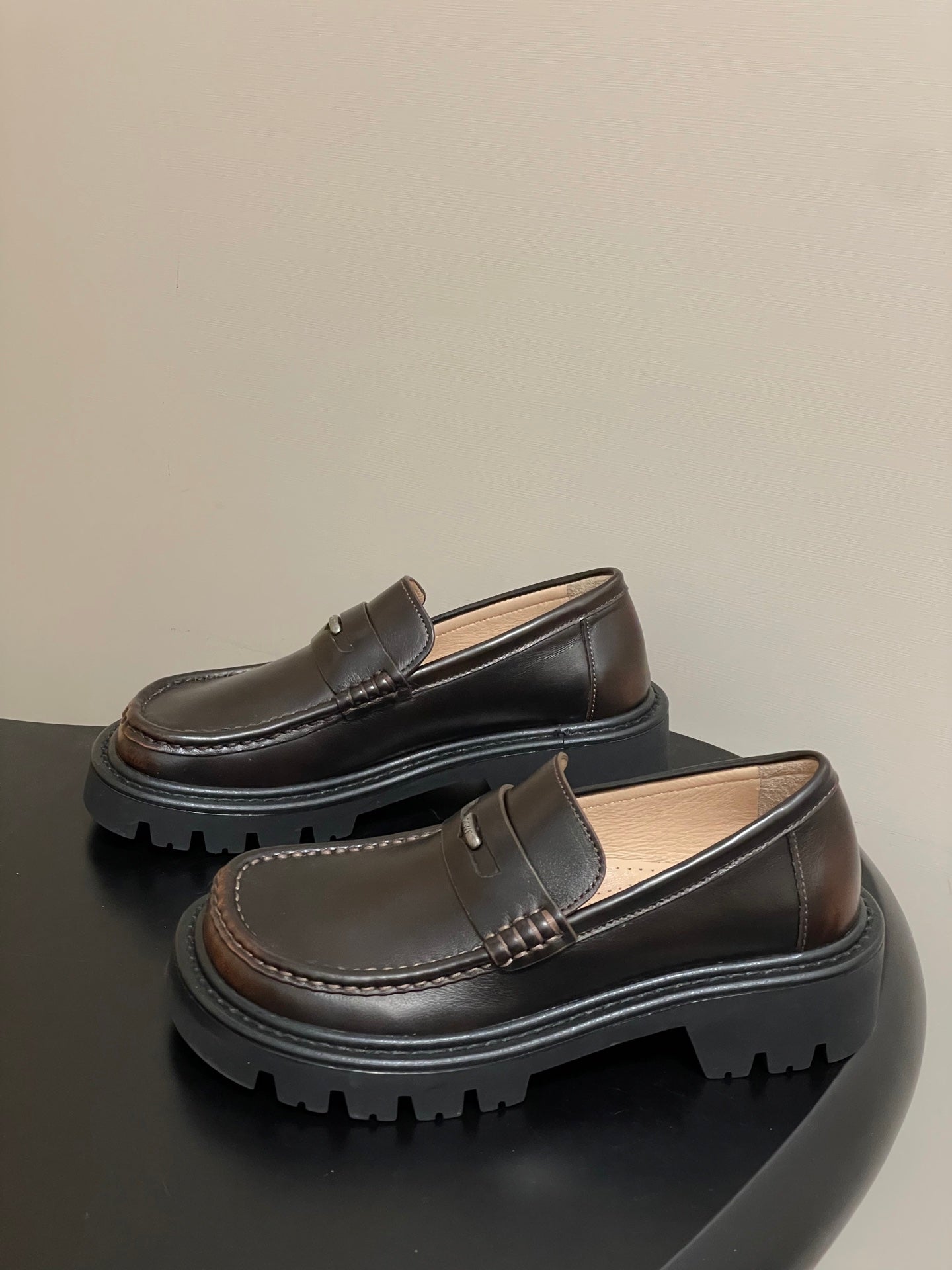 LOEWE 26S LOAFER IN DARK BROWN CALFSKIN