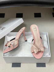 DIOR 26S HIGH HEEL SANDALS 100 MM IN LIGHT PINK CALFSKIN