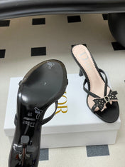 DIOR 26S HIGH HEEL SANDALS 100 MM IN BLACK CALFSKIN
