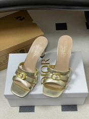 DIOR 26S HIGH HEEL SANDALS 80 MM IN GOLD CALFSKIN